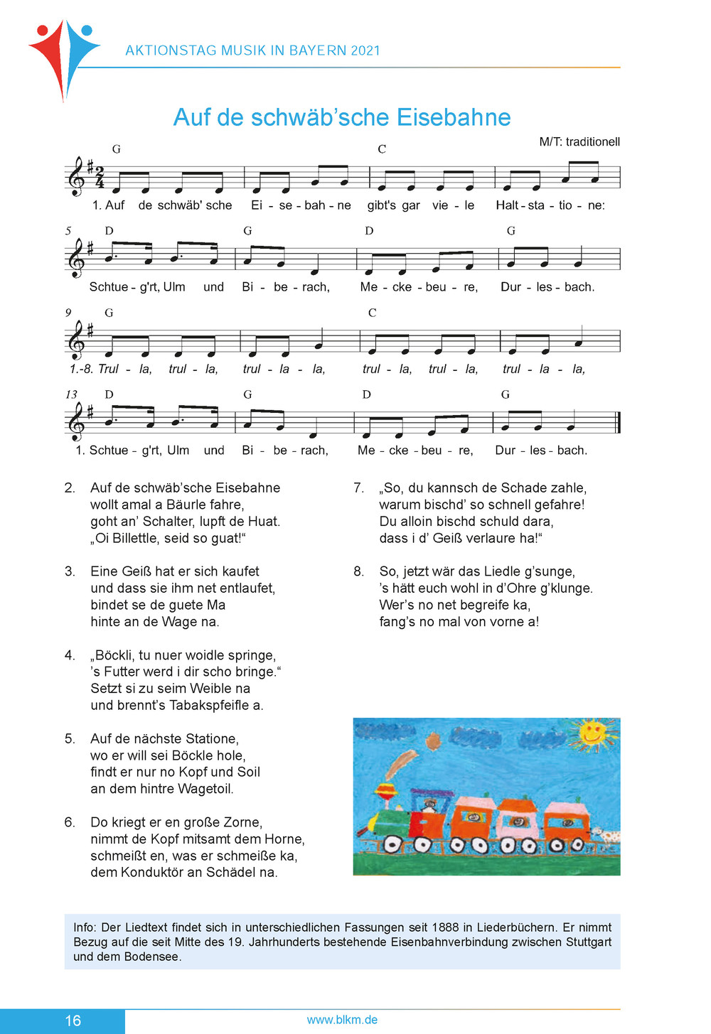 lied materialien m t traditionell auf de schwäb sche eisebahne lied und materialien auf de